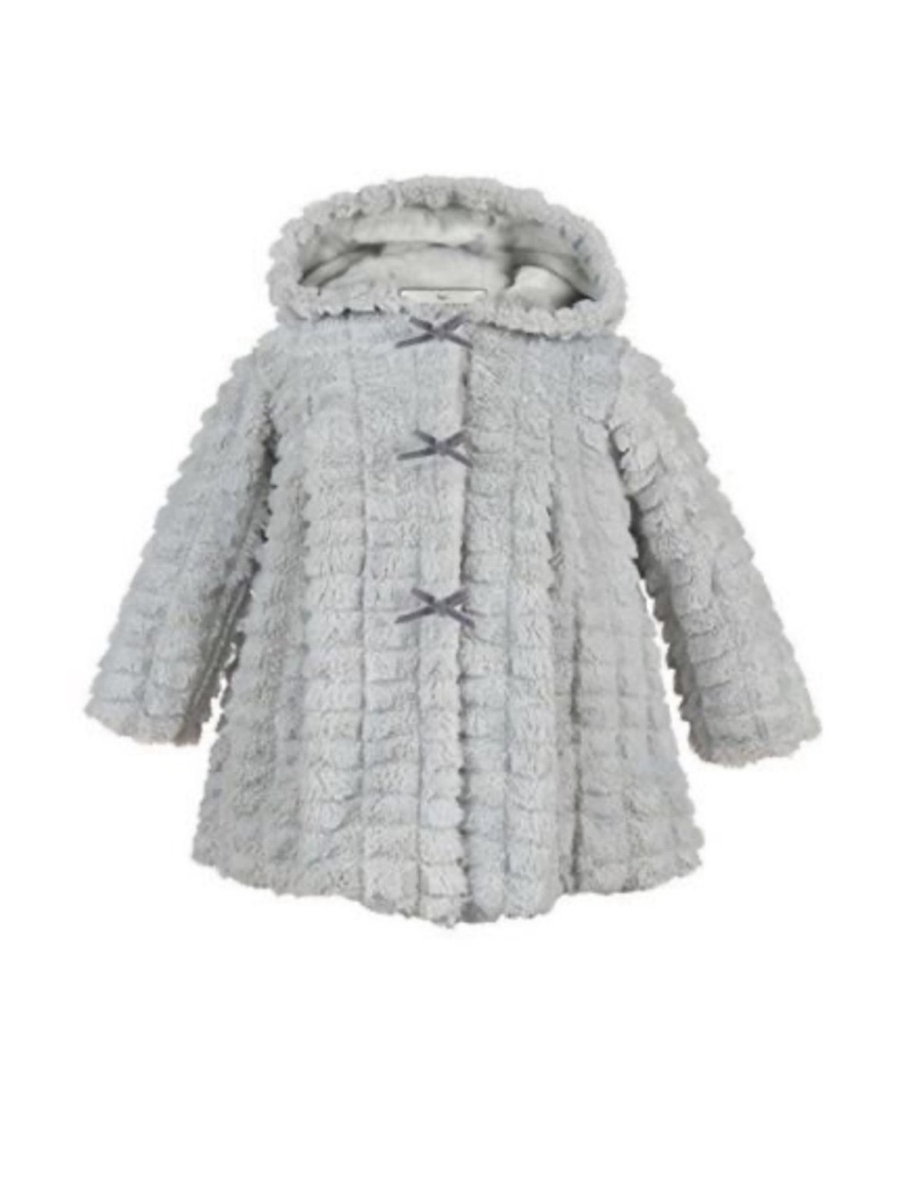 American Widgeon Princess Faux Fur Girls Coat Jacket size 3 Silver Gray